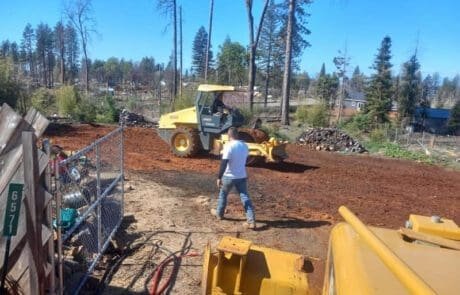 Excavator grading in California