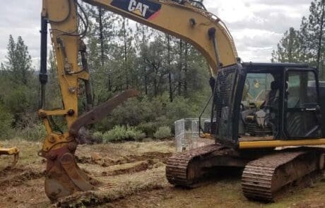 Excavator preparing for contractor work