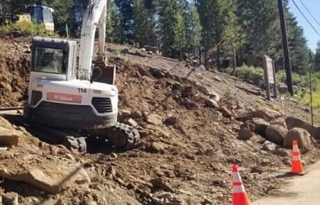 Excavating other side of hill in California